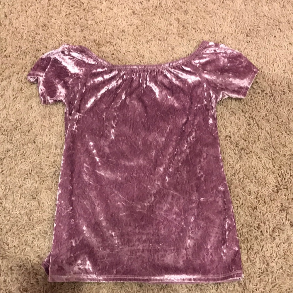 Crushed velvet off the shoulder top